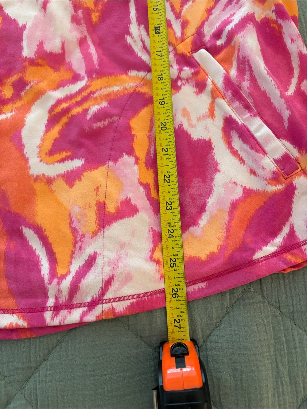 Belle by Kim Gravel Pink and Orange Floral Quarter Zip - L - Picture 6 of 6